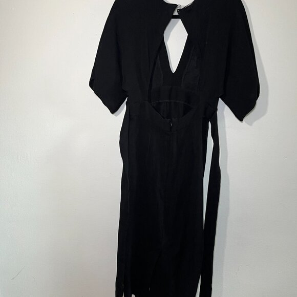 TopShop V-Neck Back Cut-out Midi Dress Size 6 - Picture 4 of 6